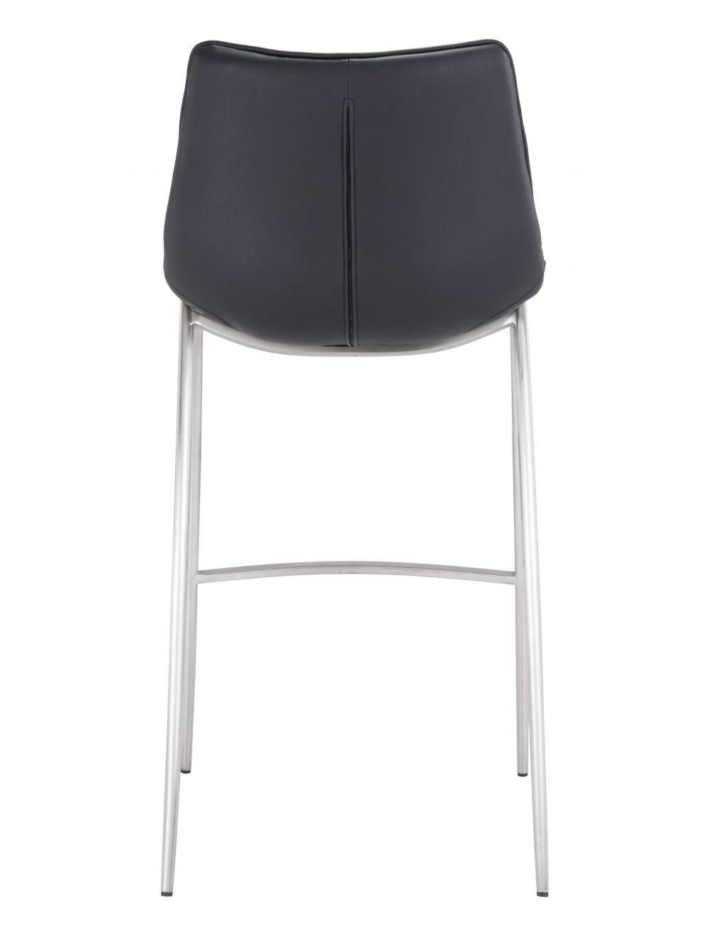 SwayLiving Magnus Bar Chair (Set of 2) Black & Silver BAR STOOLS + COUNTER STOOLS