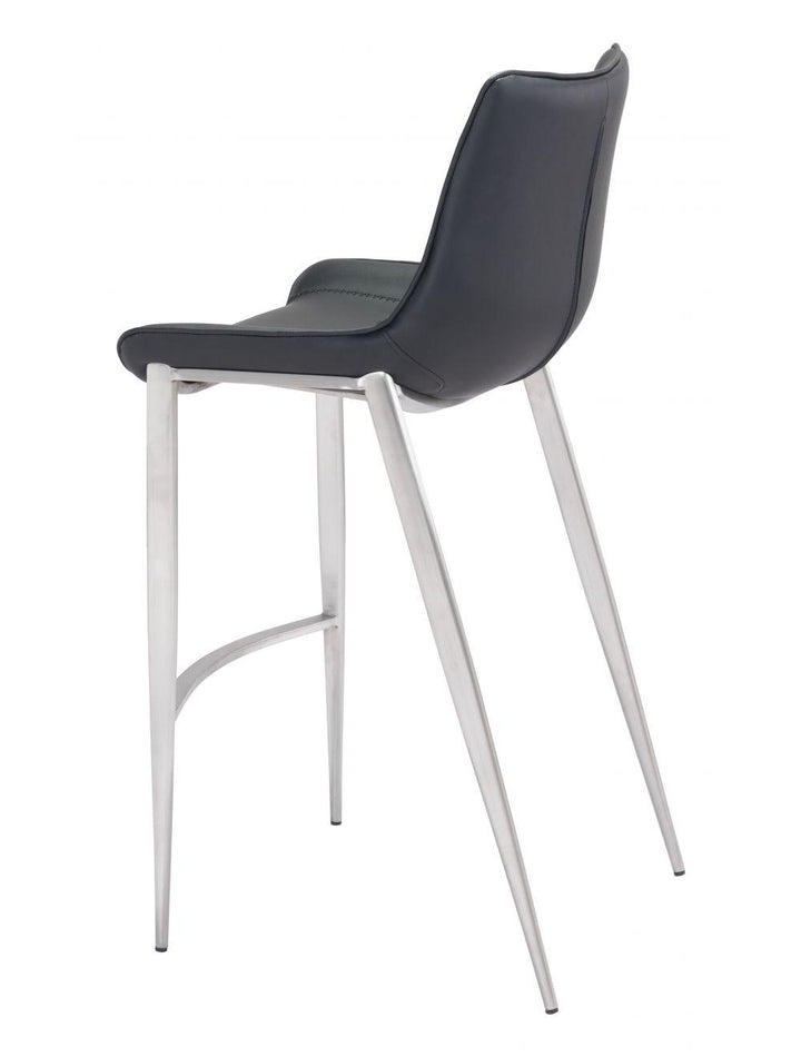 SwayLiving Magnus Bar Chair (Set of 2) Black & Silver BAR STOOLS + COUNTER STOOLS
