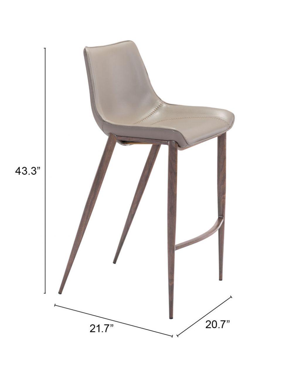 SwayLiving Magnus Bar Chair (Set of 2) Gray & Walnut BAR STOOLS + COUNTER STOOLS