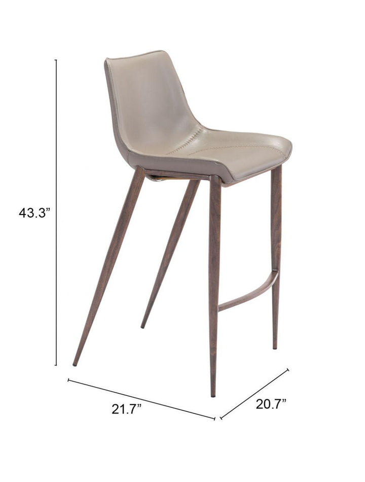 SwayLiving Magnus Bar Chair (Set of 2) Gray & Walnut BAR STOOLS + COUNTER STOOLS