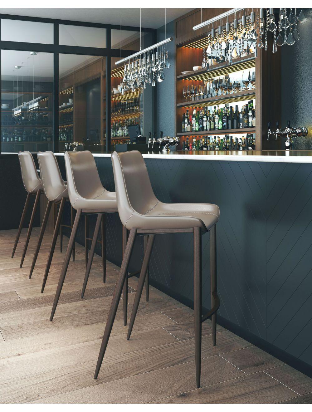 SwayLiving Magnus Bar Chair (Set of 2) Gray & Walnut BAR STOOLS + COUNTER STOOLS