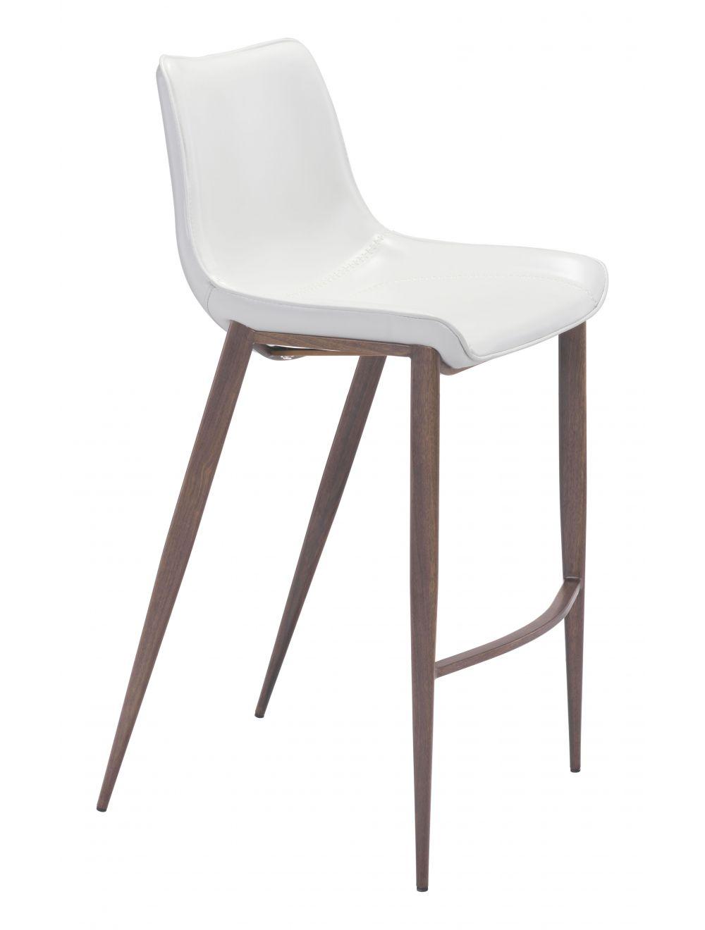 SwayLiving Magnus Bar Chair (Set of 2) White & Walnut BAR STOOLS + COUNTER STOOLS