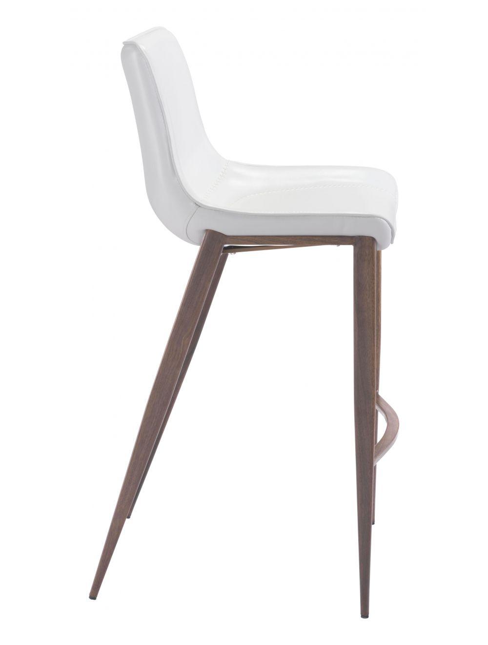 SwayLiving Magnus Bar Chair (Set of 2) White & Walnut BAR STOOLS + COUNTER STOOLS