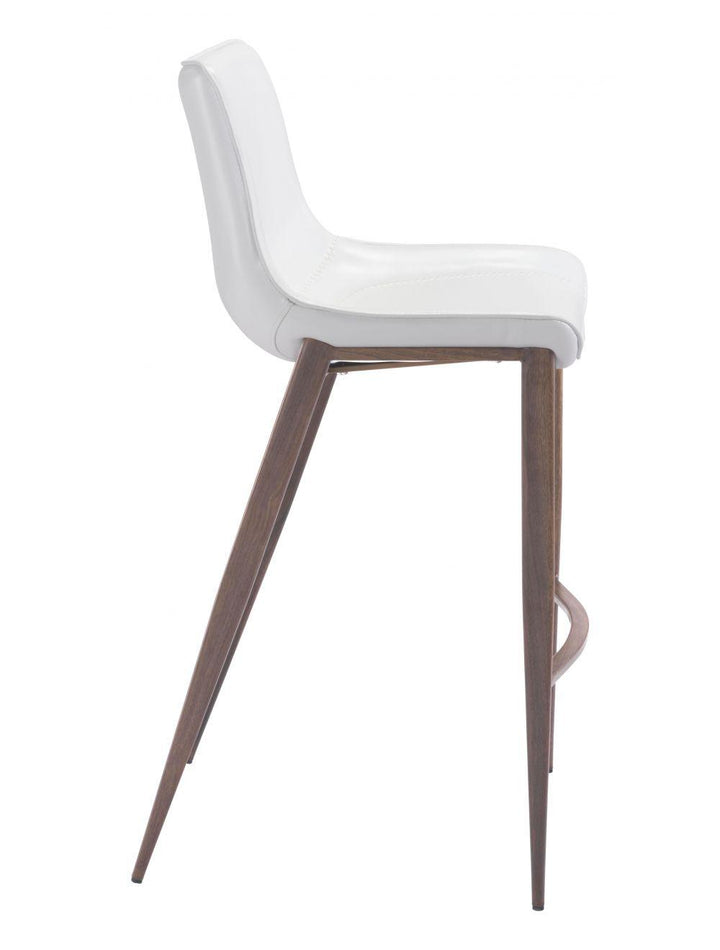 SwayLiving Magnus Bar Chair (Set of 2) White & Walnut BAR STOOLS + COUNTER STOOLS