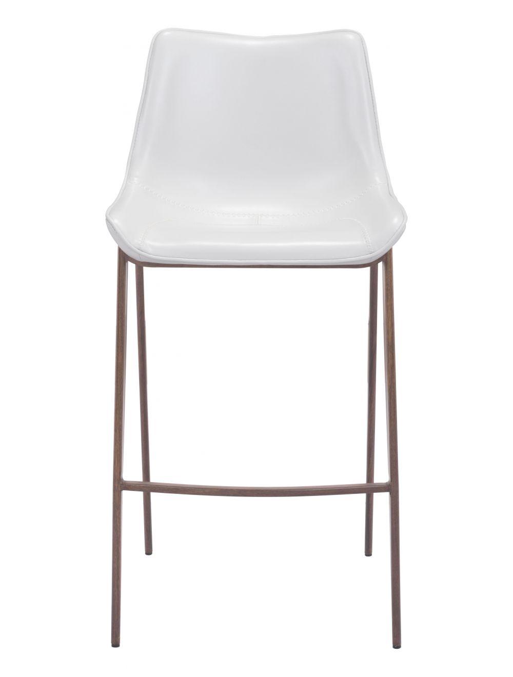 SwayLiving Magnus Bar Chair (Set of 2) White & Walnut BAR STOOLS + COUNTER STOOLS