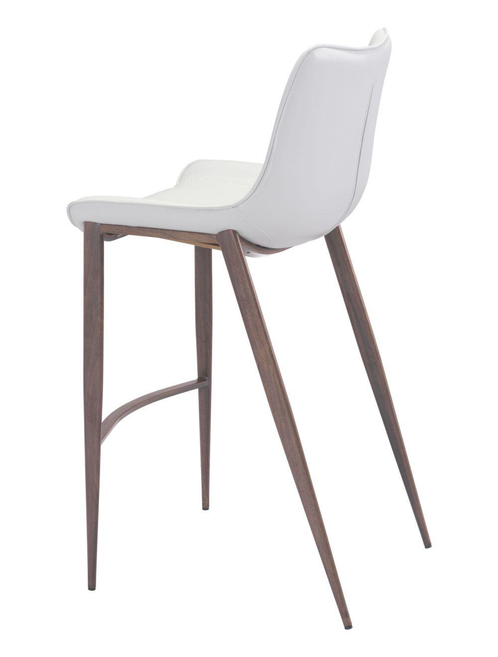 SwayLiving Magnus Bar Chair (Set of 2) White & Walnut BAR STOOLS + COUNTER STOOLS