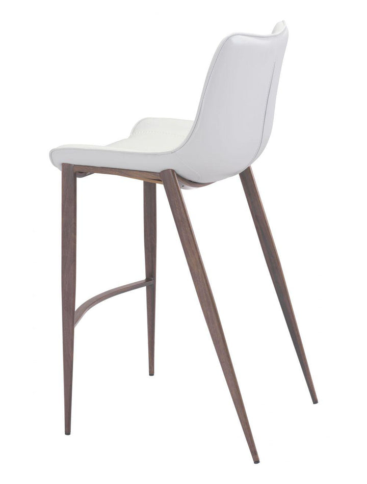 SwayLiving Magnus Bar Chair (Set of 2) White & Walnut BAR STOOLS + COUNTER STOOLS