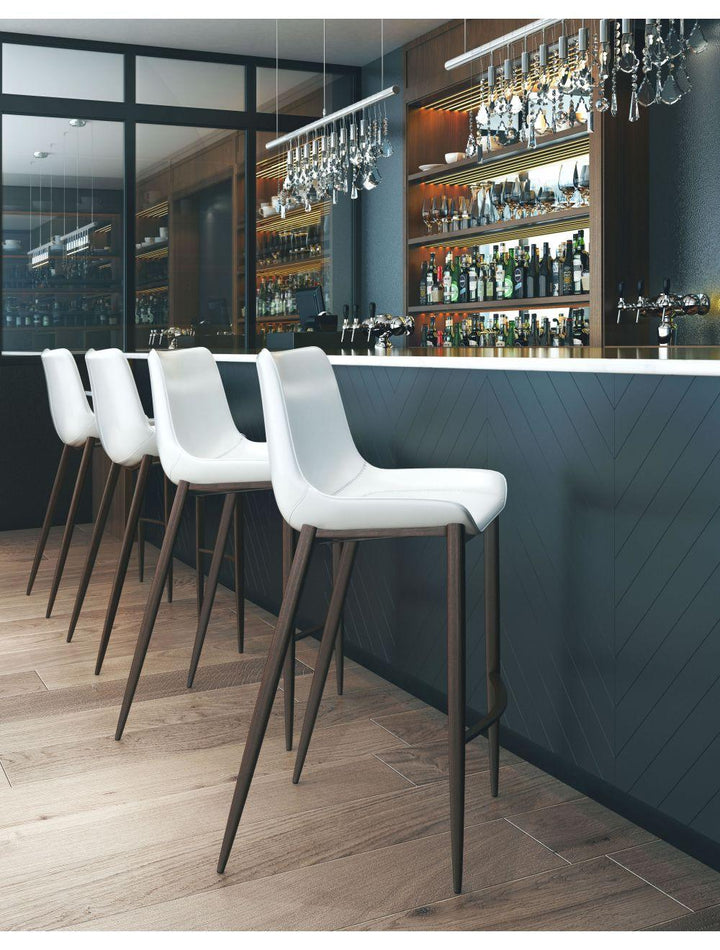 SwayLiving Magnus Bar Chair (Set of 2) White & Walnut BAR STOOLS + COUNTER STOOLS