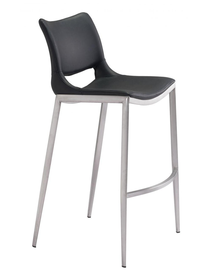 SwayLiving Ace Bar Chair (Set of 2) Black & Silver BAR STOOLS + COUNTER STOOLS