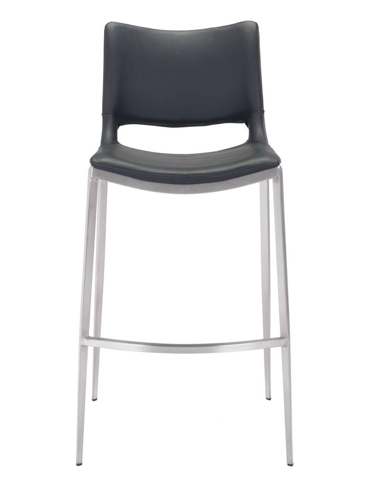 SwayLiving Ace Bar Chair (Set of 2) Black & Silver BAR STOOLS + COUNTER STOOLS