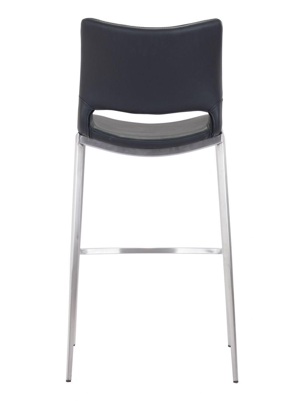 SwayLiving Ace Bar Chair (Set of 2) Black & Silver BAR STOOLS + COUNTER STOOLS