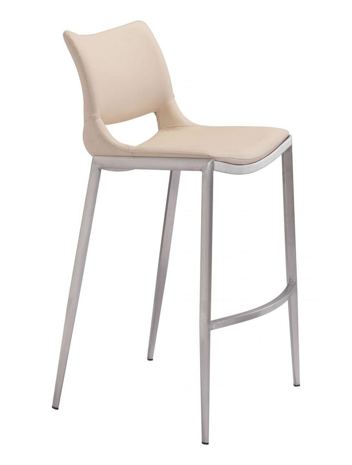 SwayLiving Ace Bar Chair (Set of 2) Light Pink & Silver BAR STOOLS + COUNTER STOOLS