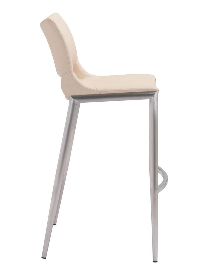 SwayLiving Ace Bar Chair (Set of 2) Light Pink & Silver BAR STOOLS + COUNTER STOOLS