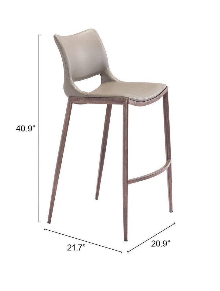 SwayLiving Ace Bar Chair (Set of 2) Gray & Walnut BAR STOOLS + COUNTER STOOLS