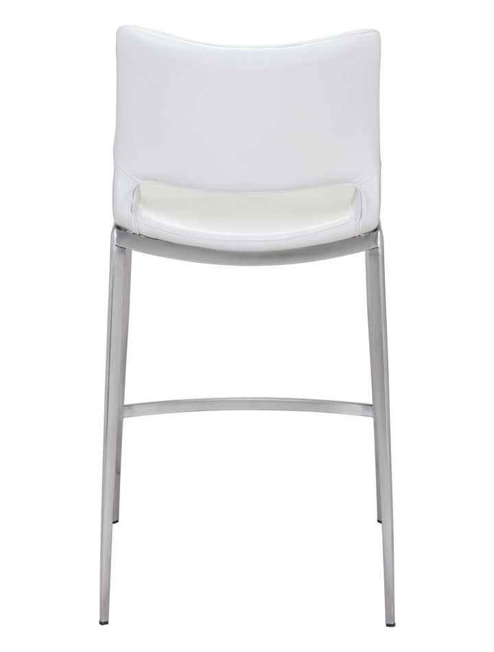 SwayLiving Ace Counter Chair (Set of 2) White & Silver BAR STOOLS + COUNTER STOOLS