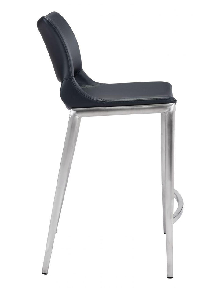 SwayLiving Ace Counter Chair (Set of 2) Black & Silver BAR STOOLS + COUNTER STOOLS