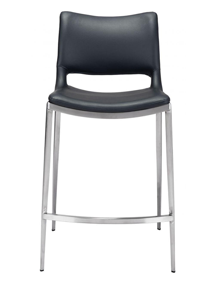 SwayLiving Ace Counter Chair (Set of 2) Black & Silver BAR STOOLS + COUNTER STOOLS