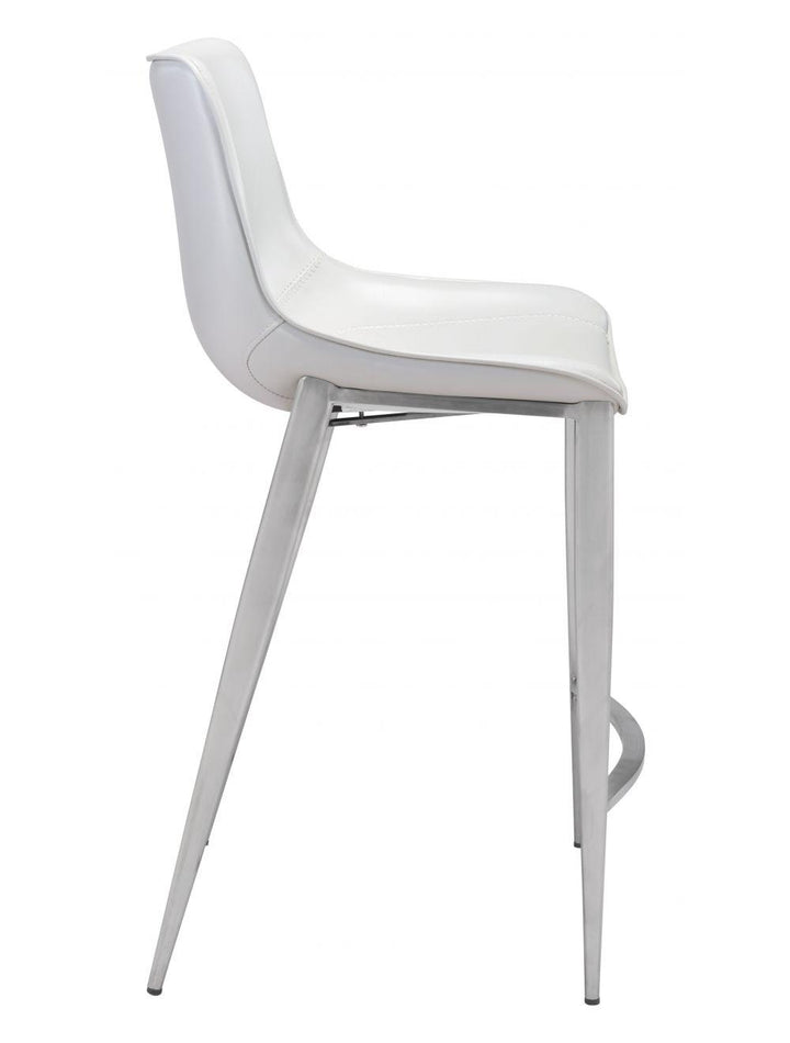 SwayLiving Magnus Counter Chair (Set of 2) White & Silver BAR STOOLS + COUNTER STOOLS