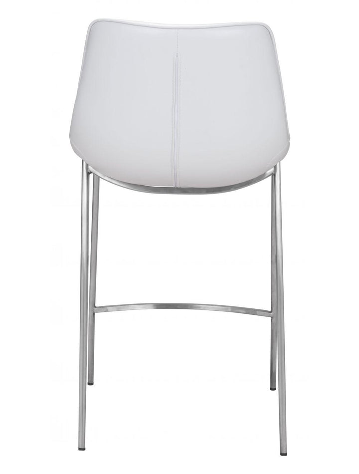 SwayLiving Magnus Counter Chair (Set of 2) White & Silver BAR STOOLS + COUNTER STOOLS