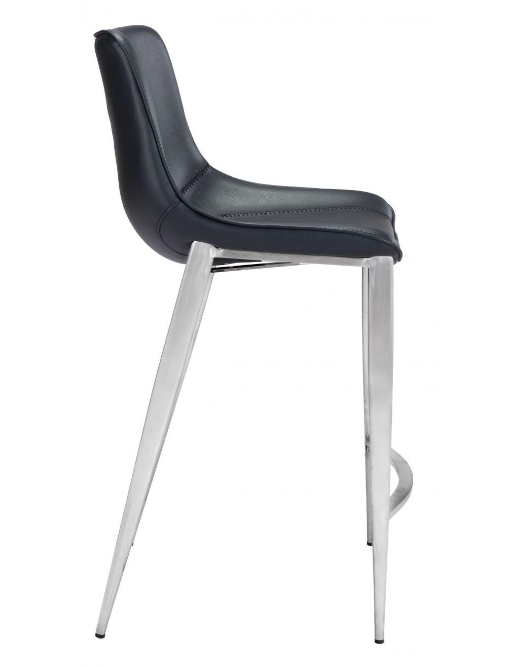 SwayLiving Magnus Counter Chair (Set of 2) Black & Silver BAR STOOLS + COUNTER STOOLS