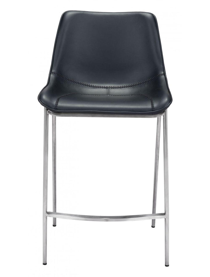 SwayLiving Magnus Counter Chair (Set of 2) Black & Silver BAR STOOLS + COUNTER STOOLS