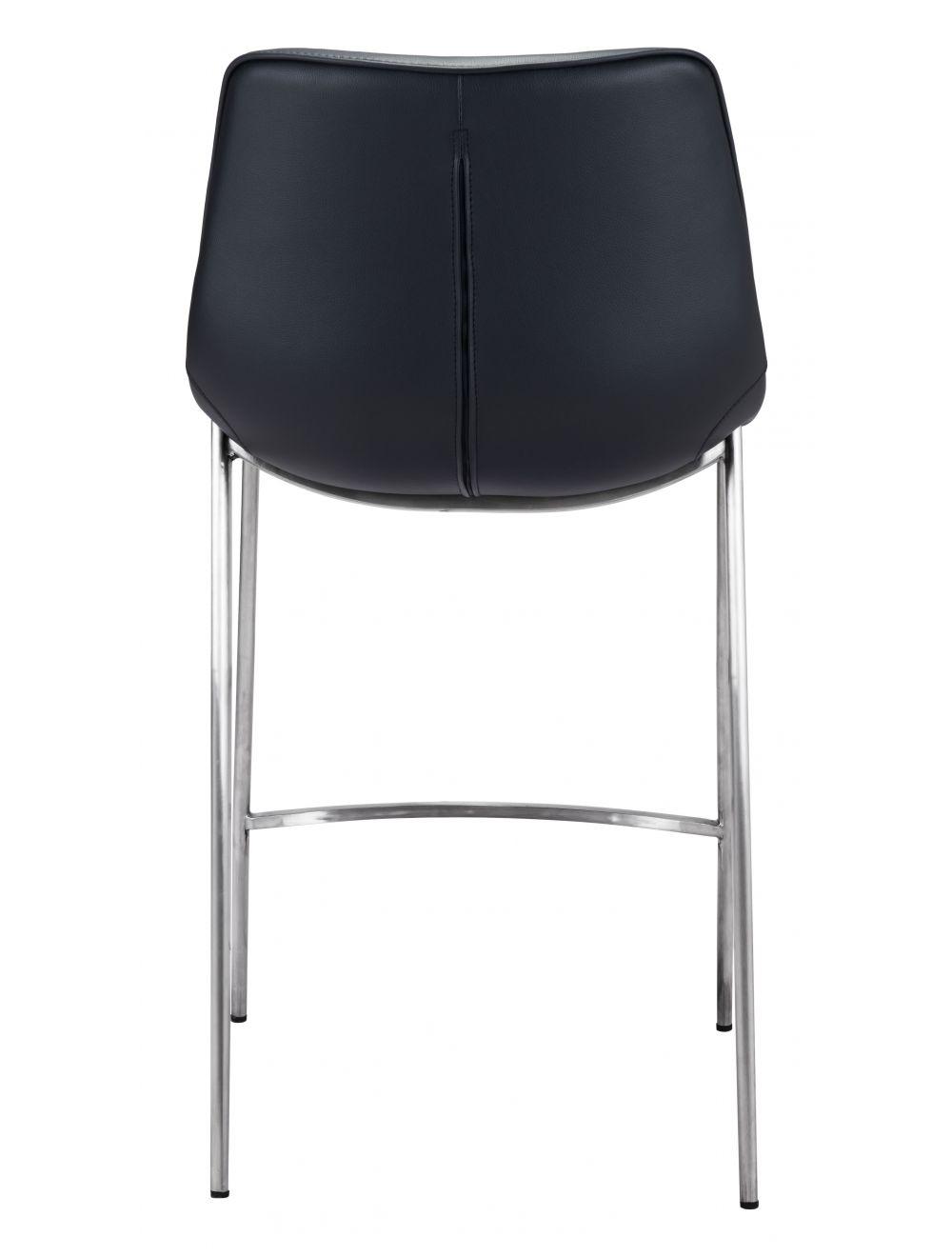 SwayLiving Magnus Counter Chair (Set of 2) Black & Silver BAR STOOLS + COUNTER STOOLS