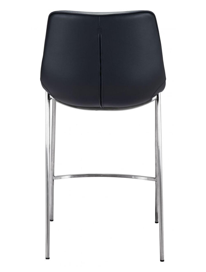 SwayLiving Magnus Counter Chair (Set of 2) Black & Silver BAR STOOLS + COUNTER STOOLS