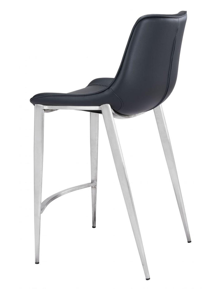 SwayLiving Magnus Counter Chair (Set of 2) Black & Silver BAR STOOLS + COUNTER STOOLS
