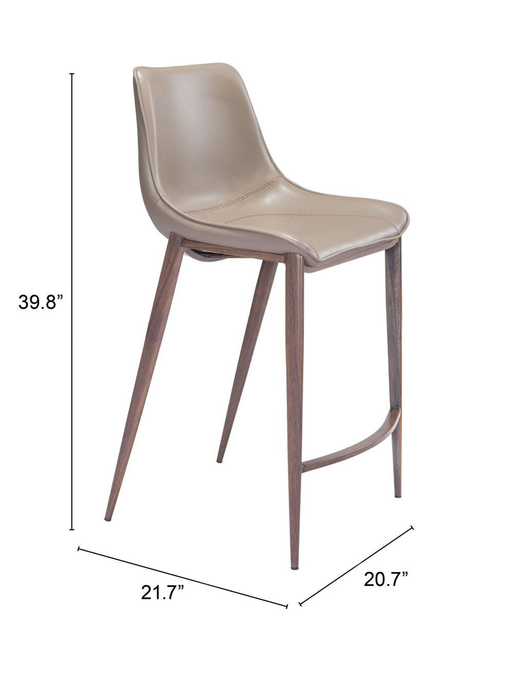 SwayLiving Magnus Counter Chair (Set of 2) Gray & Walnut BAR STOOLS + COUNTER STOOLS