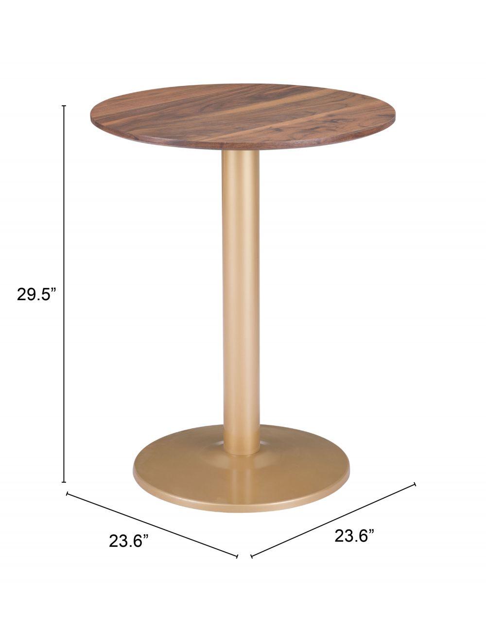 SwayLiving Alto Bistro Table Brown & Gold DINING TABLES