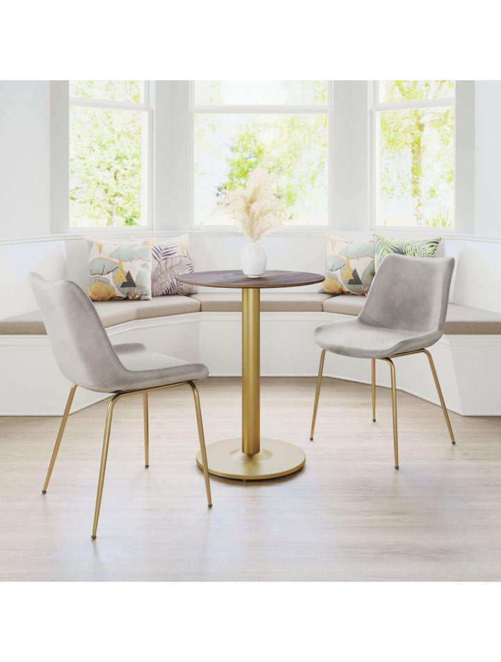 SwayLiving Alto Bistro Table Brown & Gold DINING TABLES