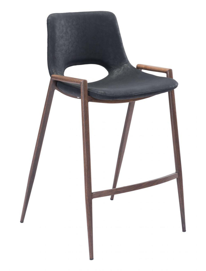 SwayLiving Desi Counter Chair (Set of 2) Black & Walnut BAR STOOLS + COUNTER STOOLS