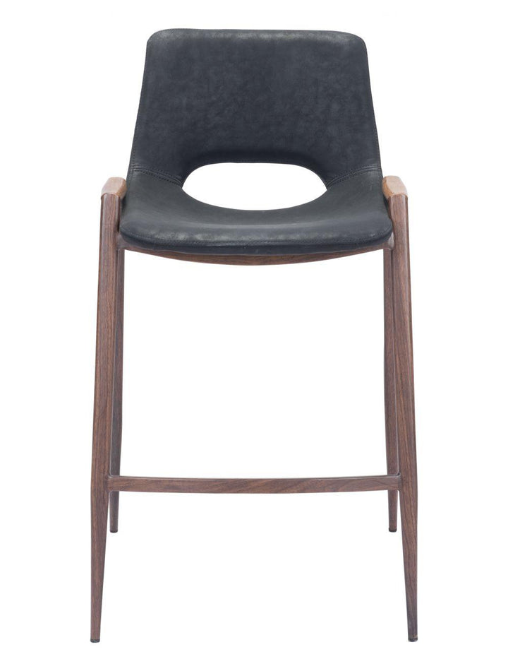 SwayLiving Desi Counter Chair (Set of 2) Black & Walnut BAR STOOLS + COUNTER STOOLS