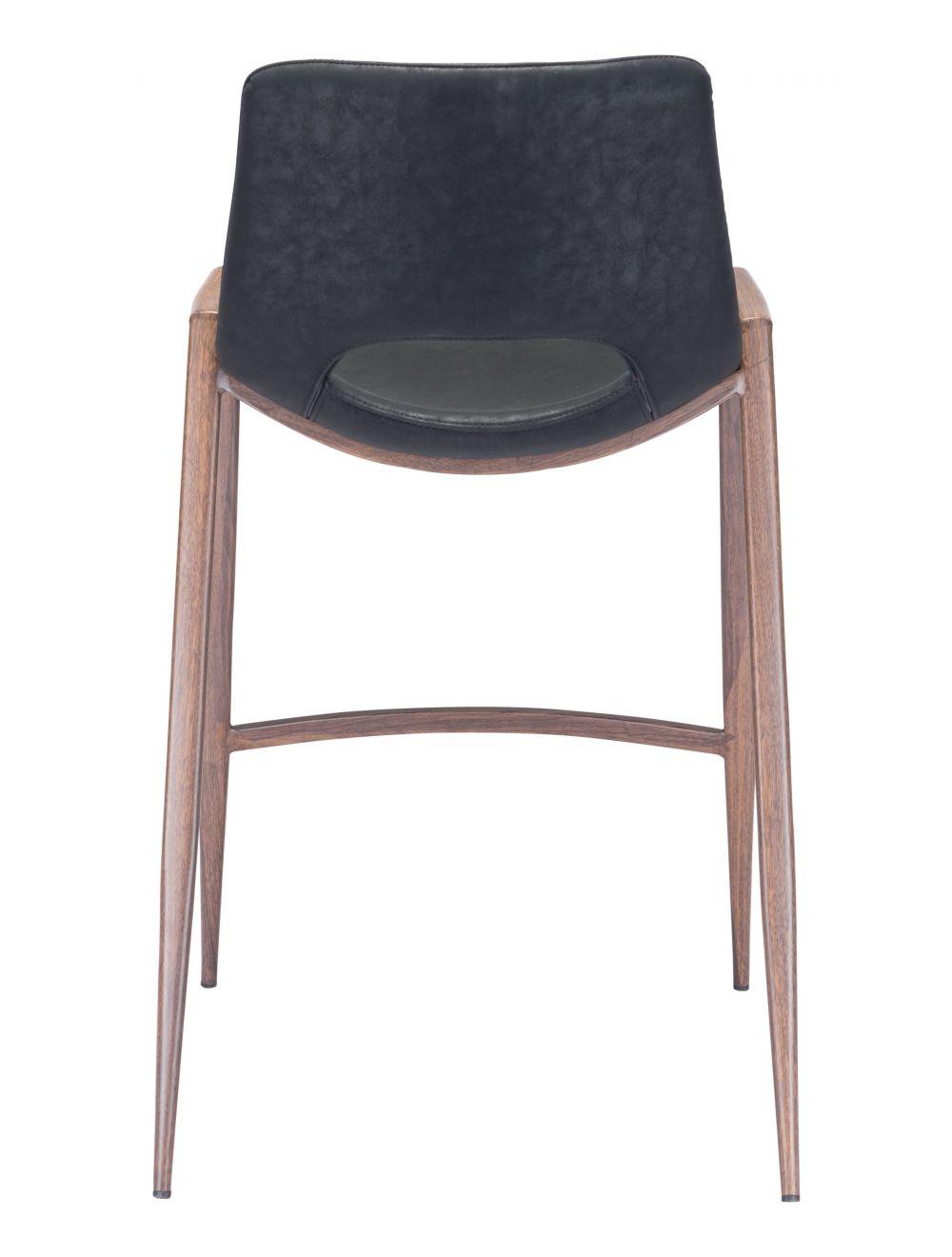 SwayLiving Desi Counter Chair (Set of 2) Black & Walnut BAR STOOLS + COUNTER STOOLS