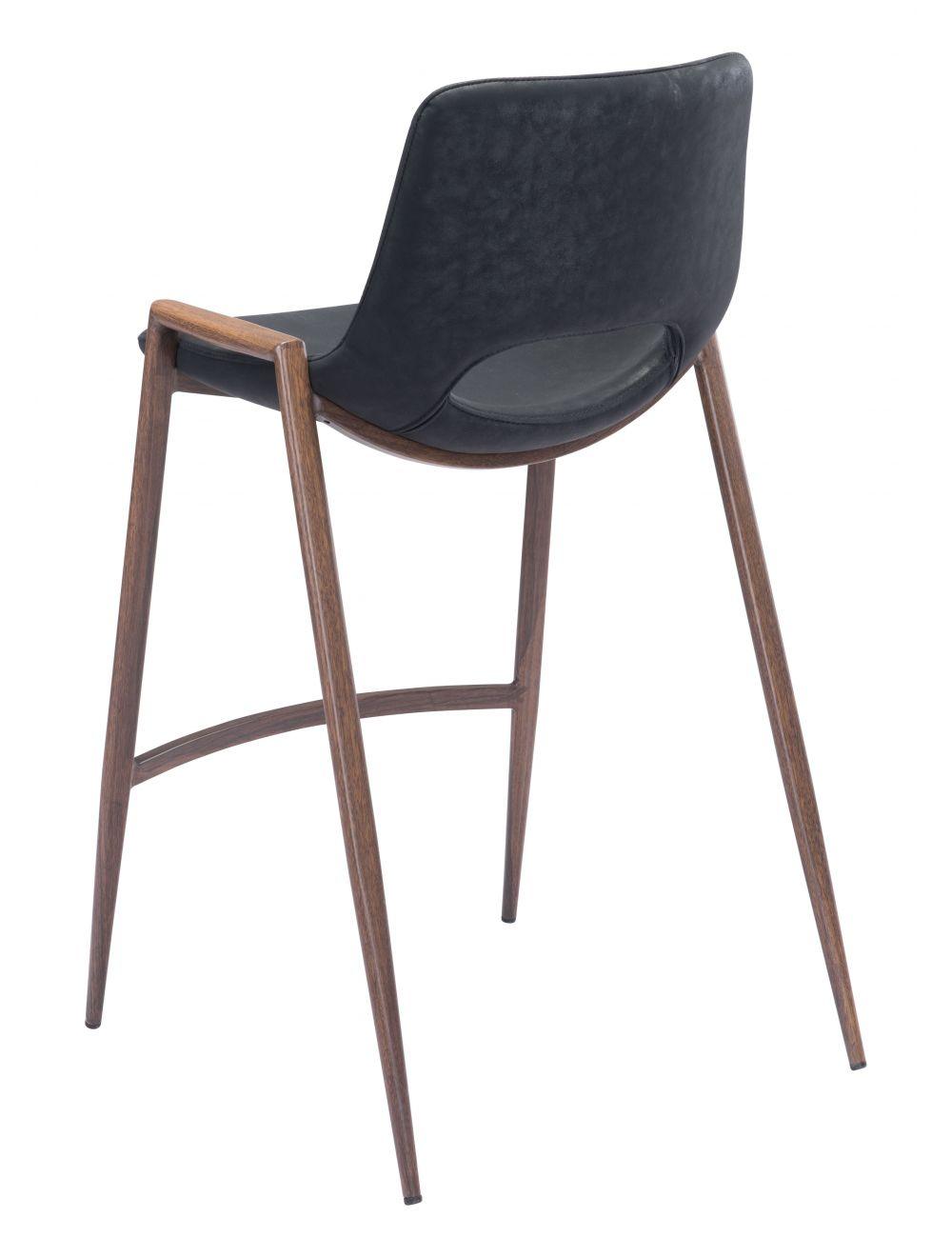 SwayLiving Desi Counter Chair (Set of 2) Black & Walnut BAR STOOLS + COUNTER STOOLS
