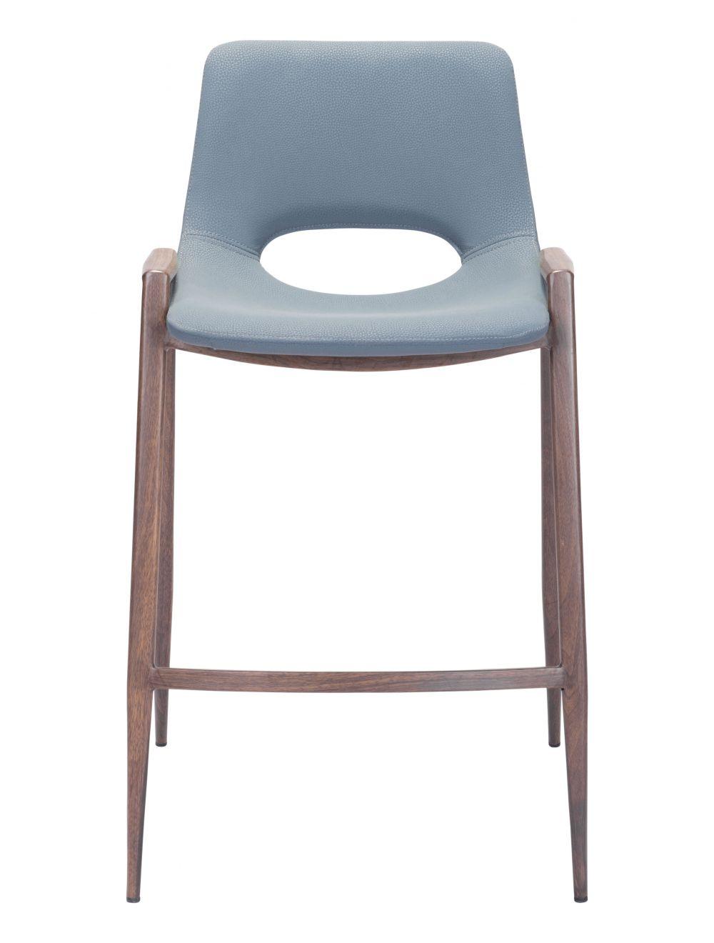 SwayLiving Desi Counter Chair (Set of 2) Gray & Walnut BAR STOOLS + COUNTER STOOLS