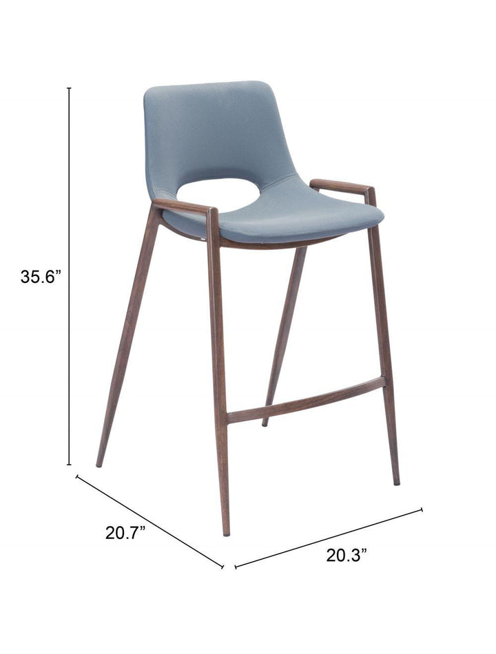 SwayLiving Desi Counter Chair (Set of 2) Gray & Walnut BAR STOOLS + COUNTER STOOLS