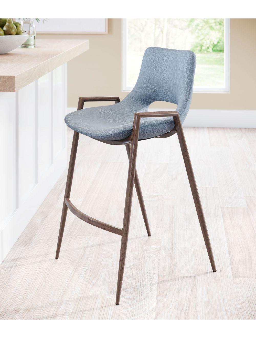 SwayLiving Desi Counter Chair (Set of 2) Gray & Walnut BAR STOOLS + COUNTER STOOLS