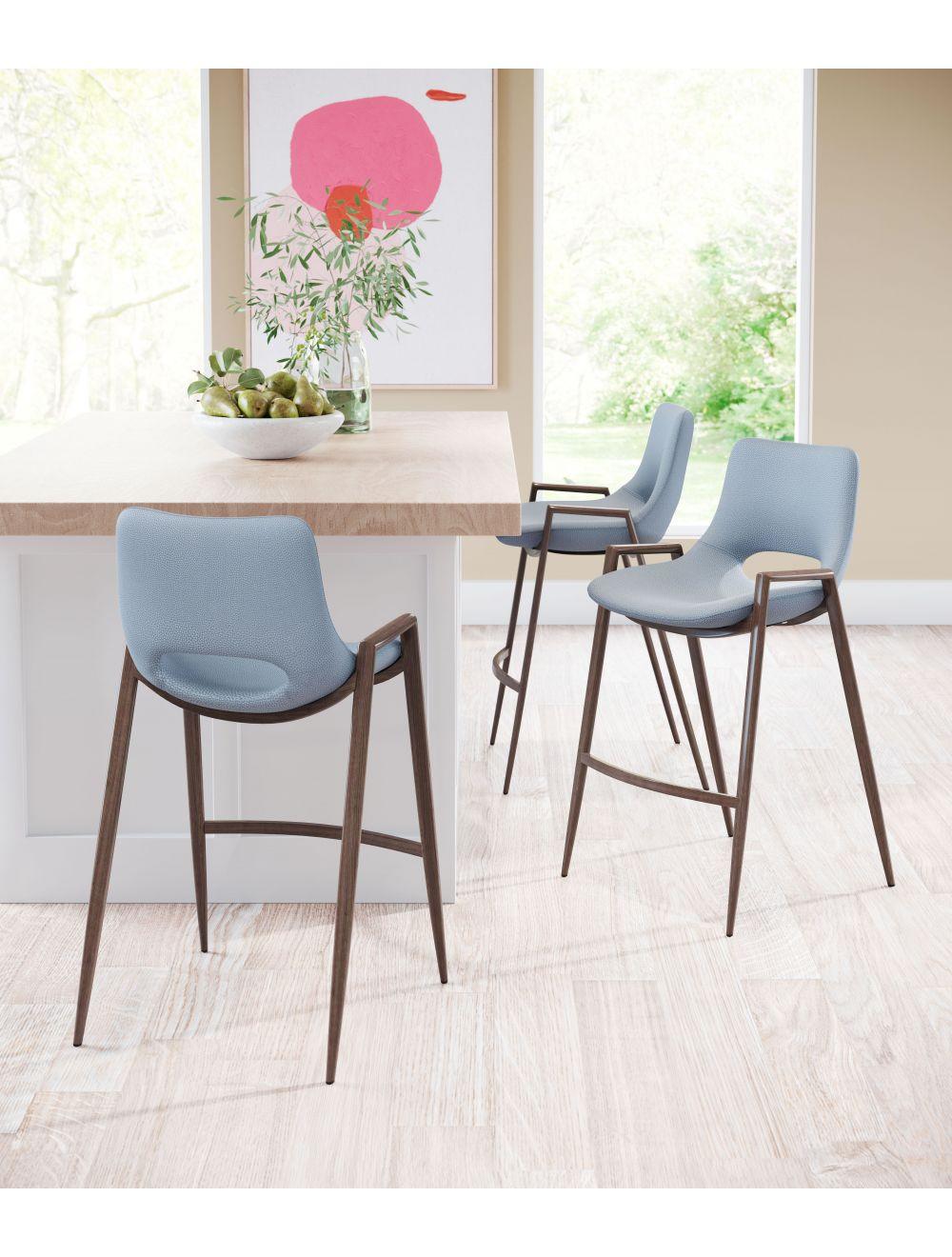 SwayLiving Desi Counter Chair (Set of 2) Gray & Walnut BAR STOOLS + COUNTER STOOLS