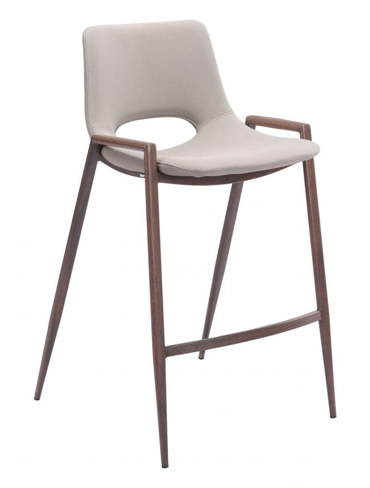 SwayLiving Desi Counter Chair (Set of 2) Beige & Walnut BAR STOOLS + COUNTER STOOLS