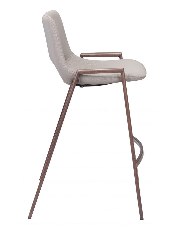 SwayLiving Desi Counter Chair (Set of 2) Beige & Walnut BAR STOOLS + COUNTER STOOLS
