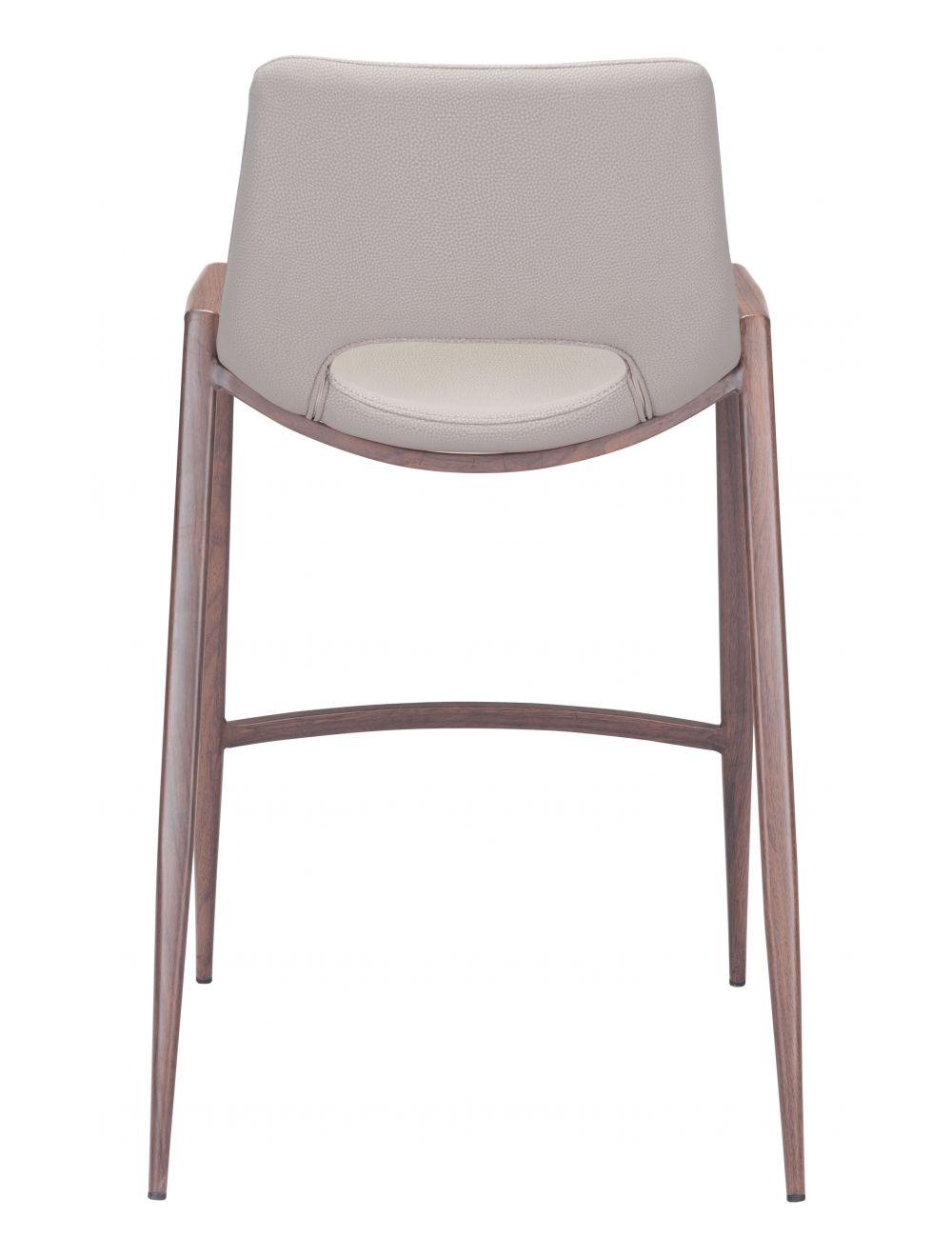 SwayLiving Desi Counter Chair (Set of 2) Beige & Walnut BAR STOOLS + COUNTER STOOLS