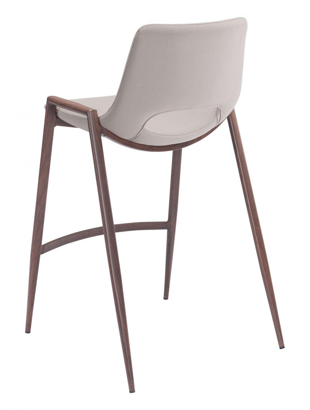 SwayLiving Desi Counter Chair (Set of 2) Beige & Walnut BAR STOOLS + COUNTER STOOLS