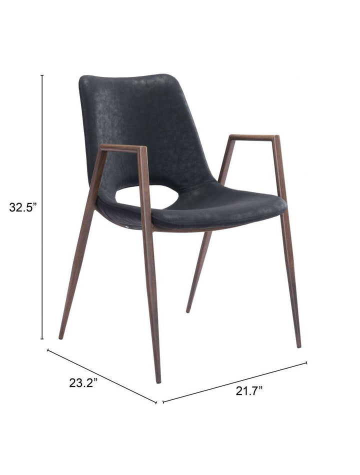 SwayLiving Desi Dining Chair (Set of 2) Black & Walnut DINING CHAIRS