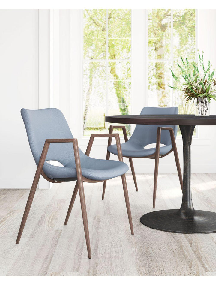 SwayLiving Desi Dining Chair (Set of 2) Gray & Walnut DINING CHAIRS