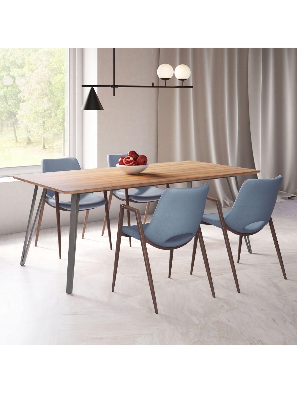 SwayLiving Desi Dining Chair (Set of 2) Gray & Walnut DINING CHAIRS