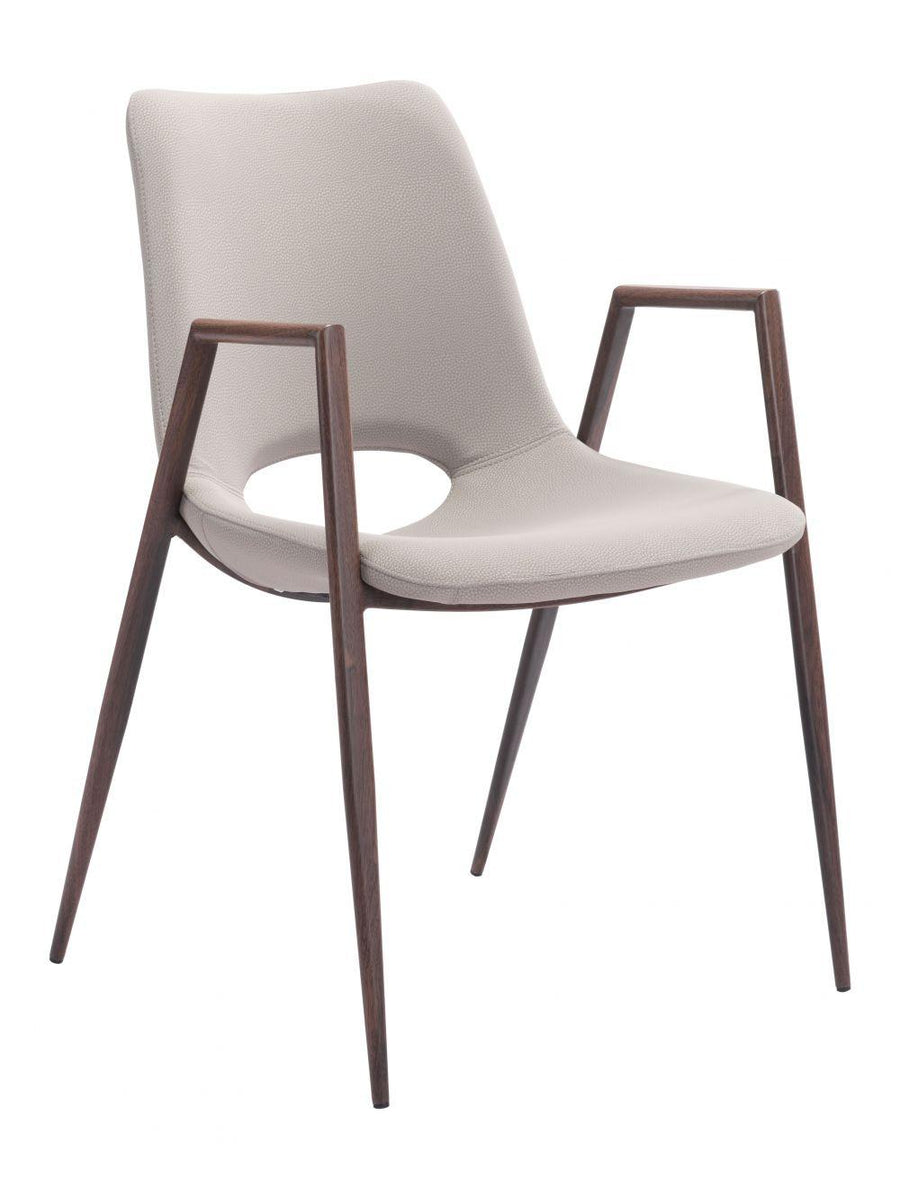 SwayLiving Desi Dining Chair (Set of 2) Beige & Walnut DINING CHAIRS