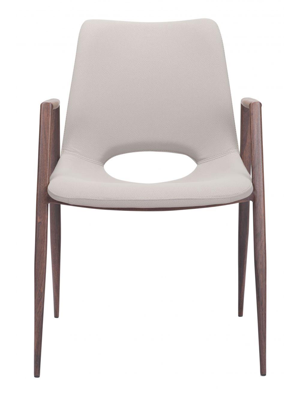 SwayLiving Desi Dining Chair (Set of 2) Beige & Walnut DINING CHAIRS