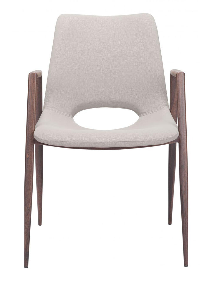 SwayLiving Desi Dining Chair (Set of 2) Beige & Walnut DINING CHAIRS