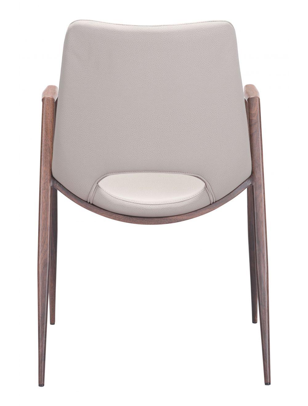SwayLiving Desi Dining Chair (Set of 2) Beige & Walnut DINING CHAIRS